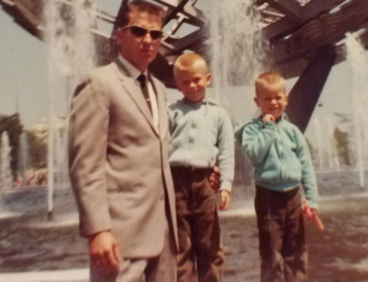 Grant Sanders with his sons, circa 1965